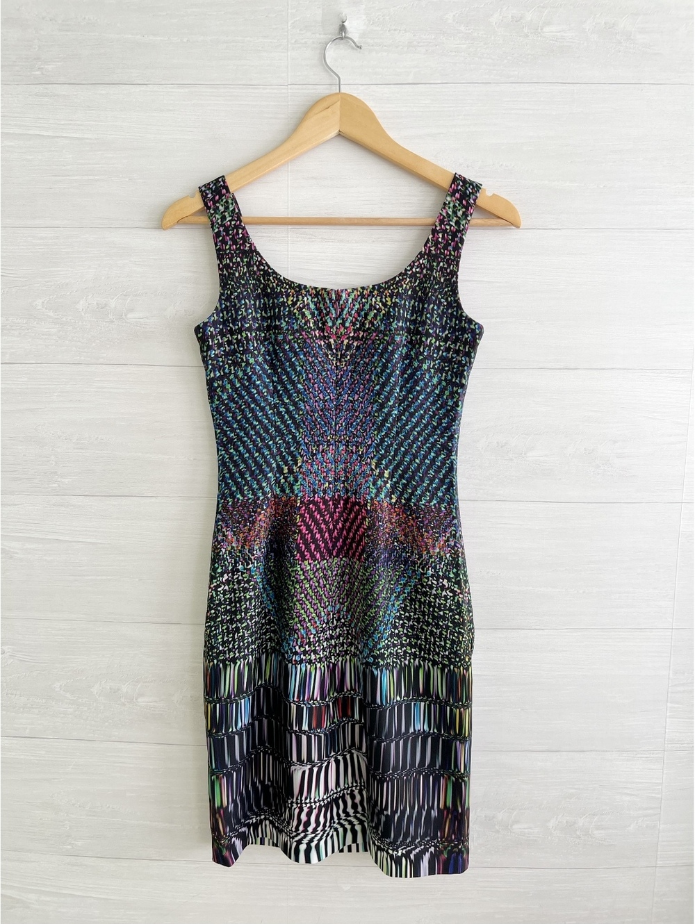 Muse Womens Size 0 Multicolor Abstract Geometric Print Sleeveless Sheath Dress - Picture 5 of 7